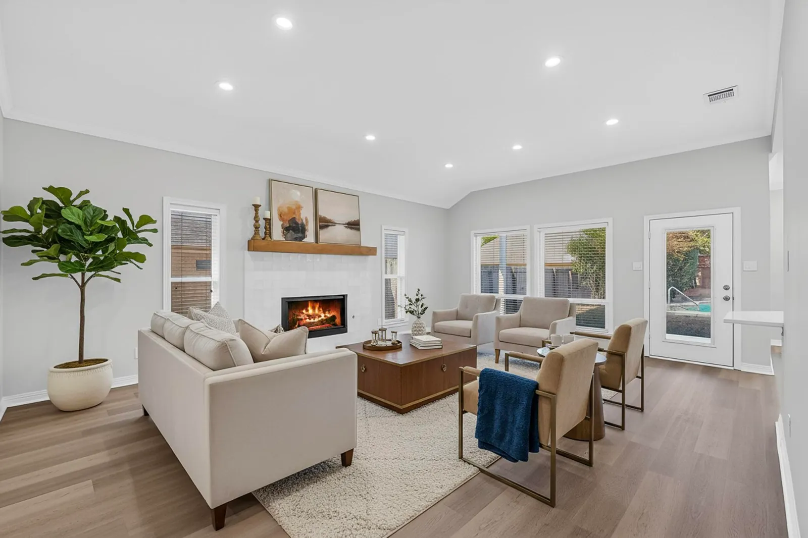 Virtually staged living room