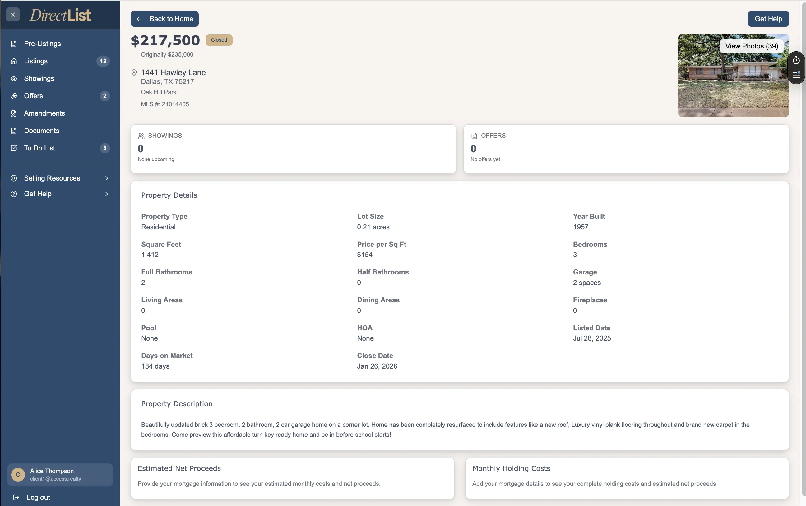 DirectList Constant Market Pulse — live in-app view.